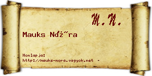 Mauks Nóra névjegykártya