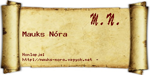 Mauks Nóra névjegykártya