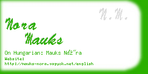 nora mauks business card